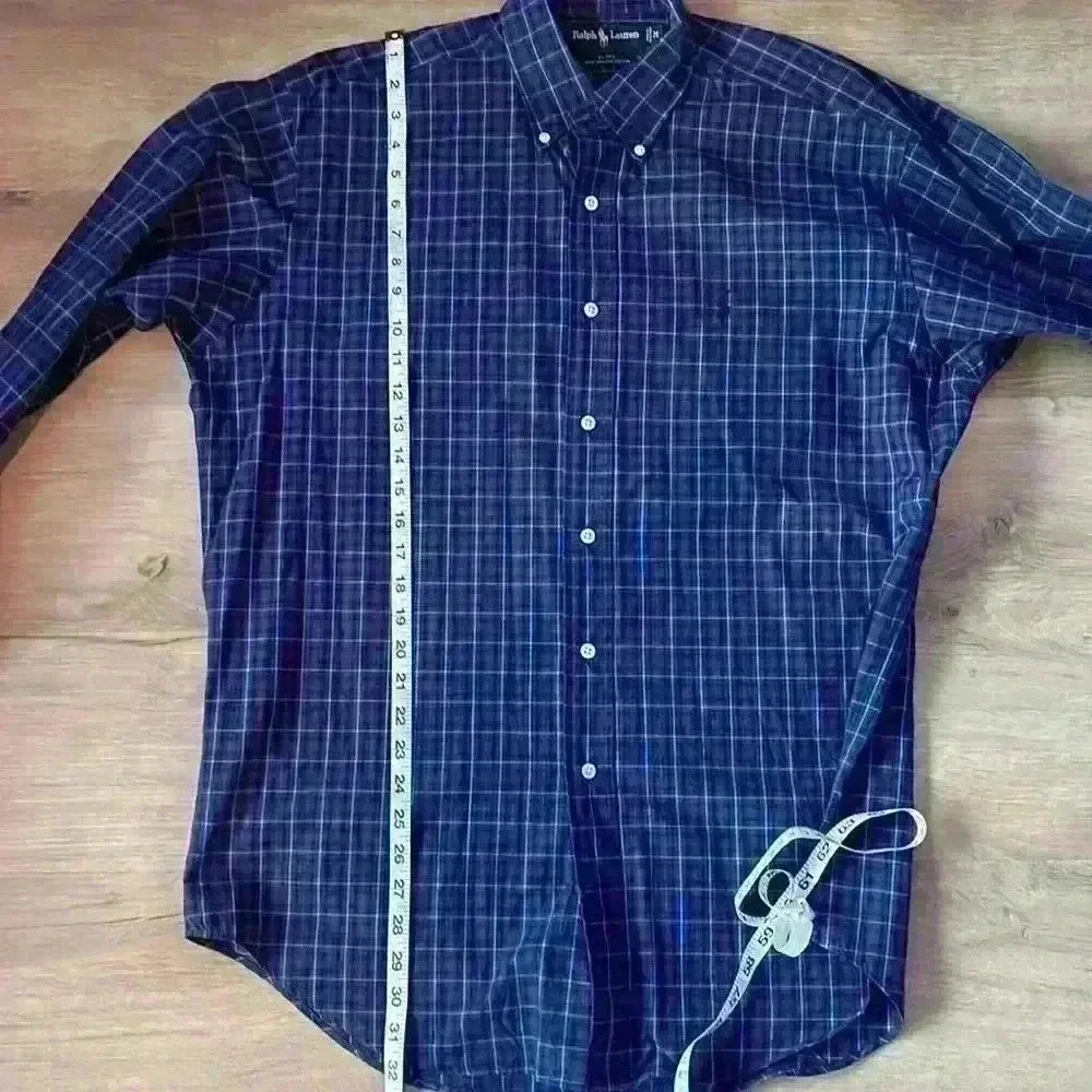 Ralph Lauren Blake Long Sleeve Shirt Purple Blue Plaid sz M (unisex) - Picture 5 of 11